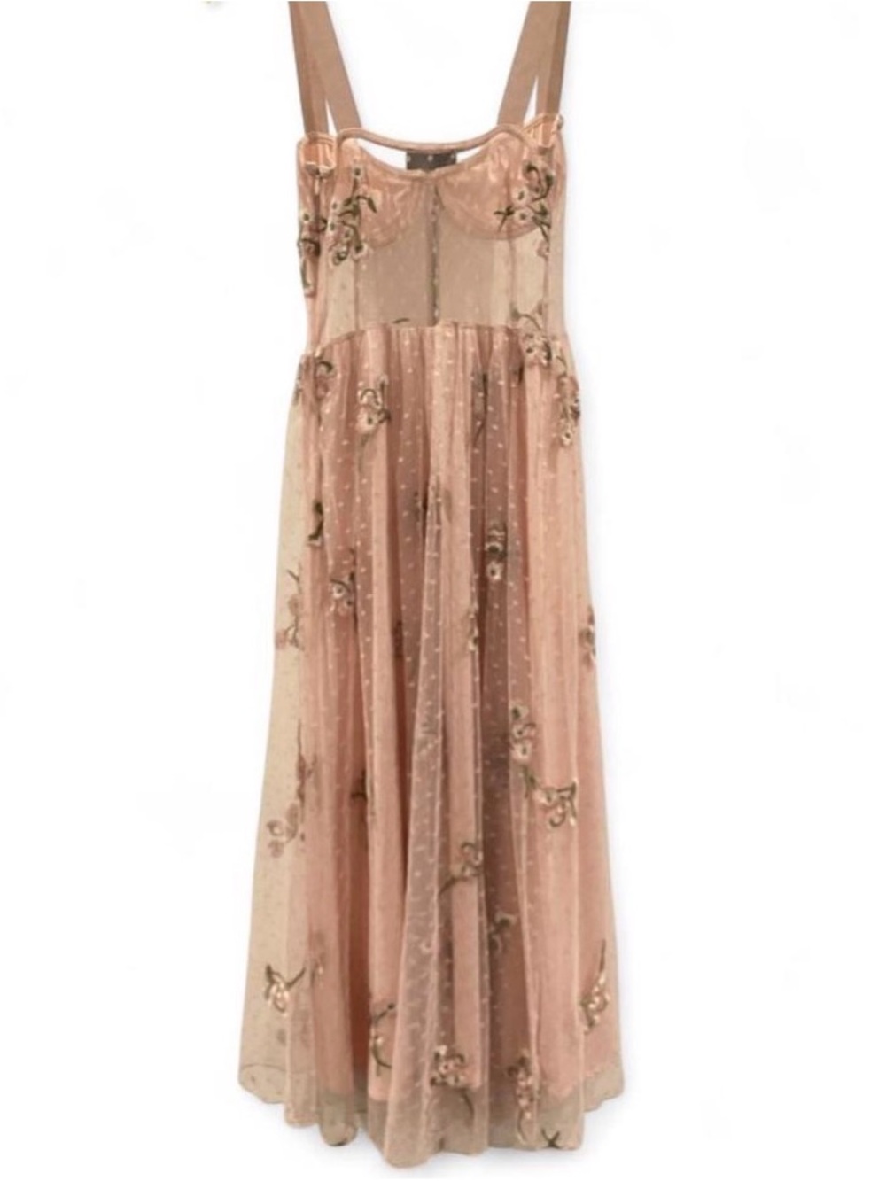 Majorelle Sheer Embroidered Pink Floral Midi Dress πΈπ - Picture 3 of 6